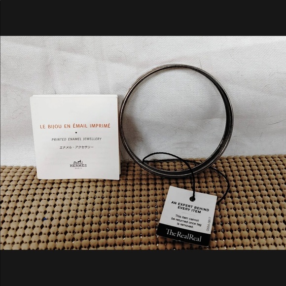 Authentic Hermes Narrow Enamel Bangle Bracelet - Picture 6 of 11